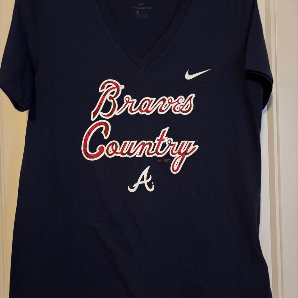 Nike Navy Braves Country V-Neck